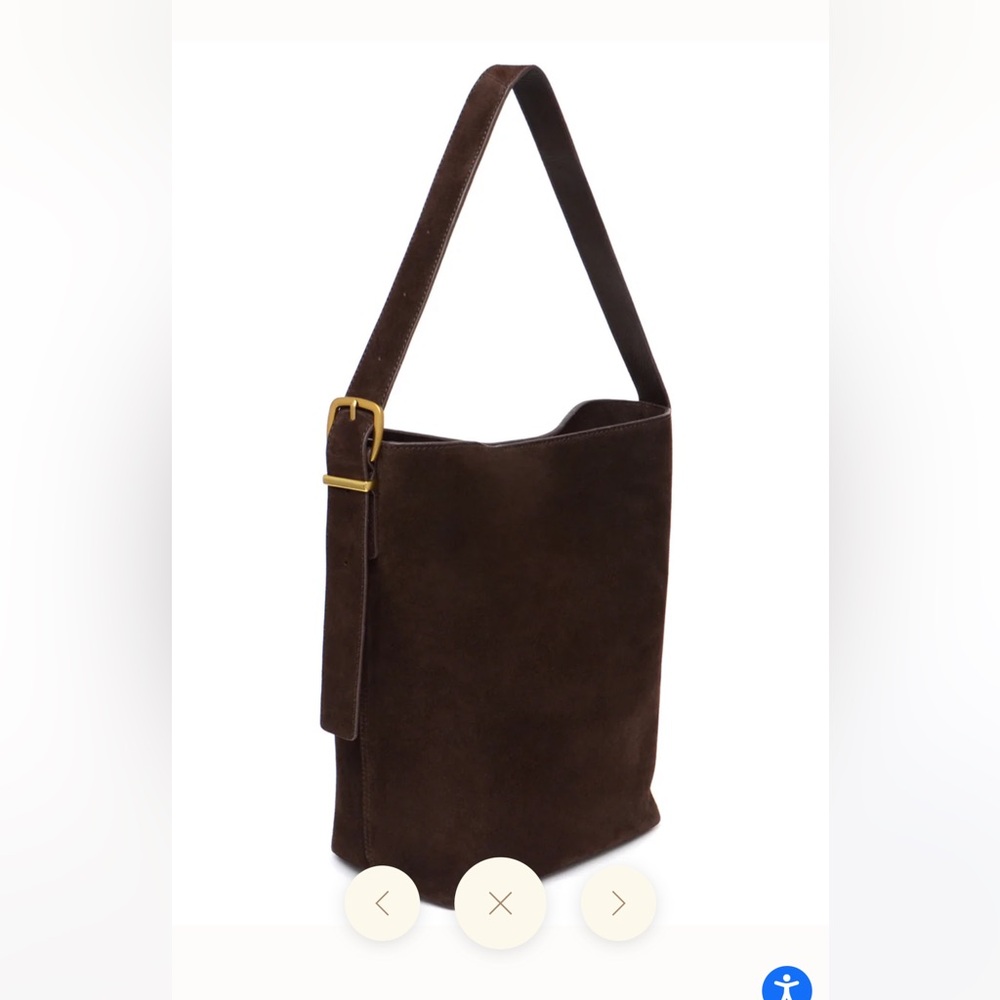 Margot nyc brown suede tote bucket bag